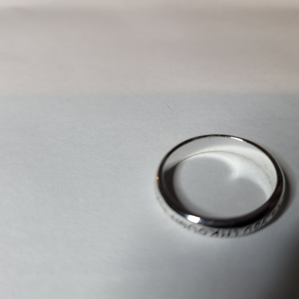 Silver Engraved Thin Band Ring - Picture 3 of 6